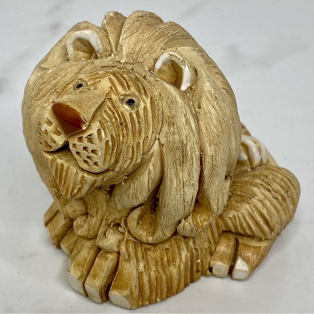 Artesania Rinconada Lion Clay Figurine Retired Uruguay 3"